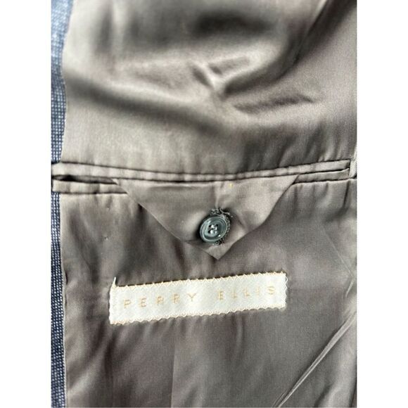 Perry Ellis men’s suit jacket gray made in the USA  virgin wool - Picture 5 of 11